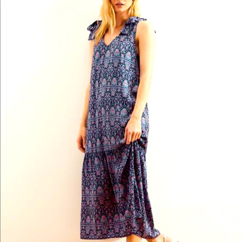 Banana Republic Tie-shoulder Drop Waist Midi Dress